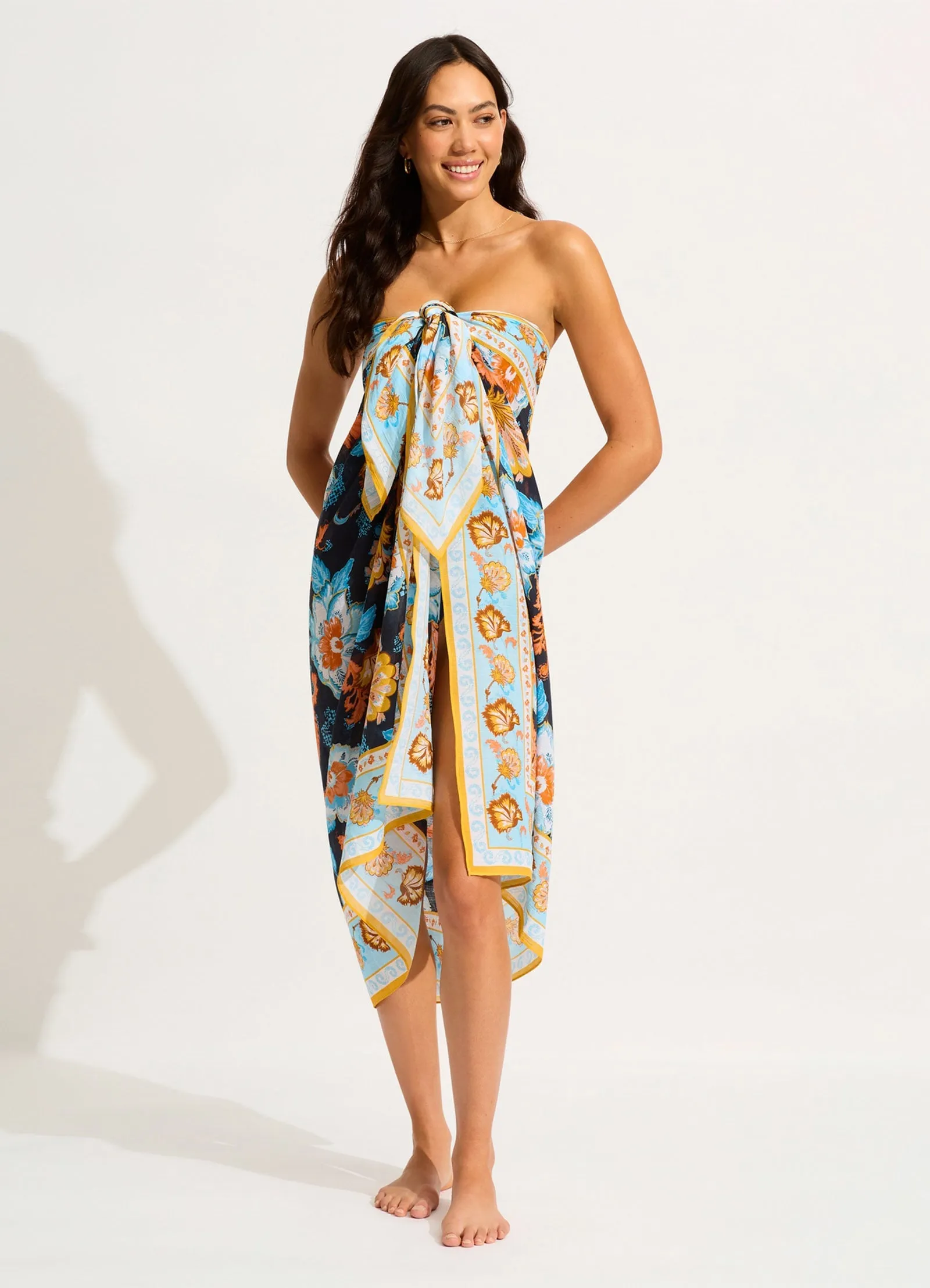 Spring Festival Sarong - True Navy