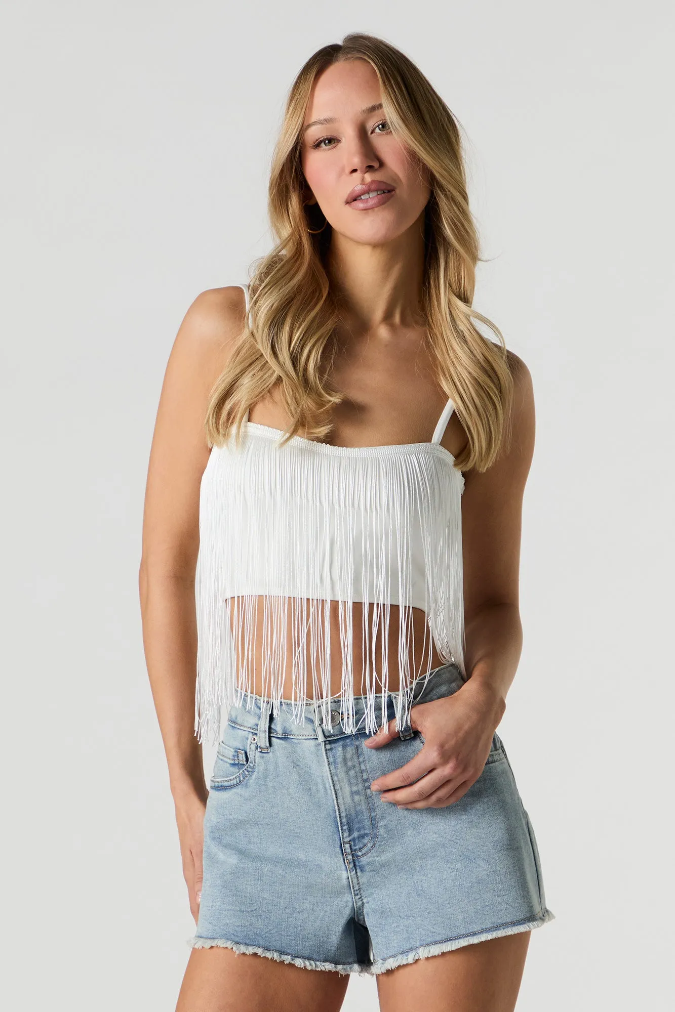 Stretch Distressed Denim Short