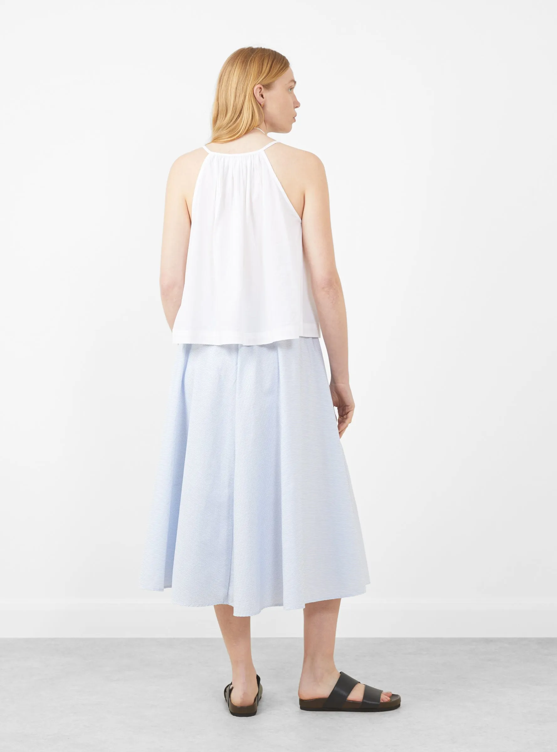 Stripe Circular Skirt Sax