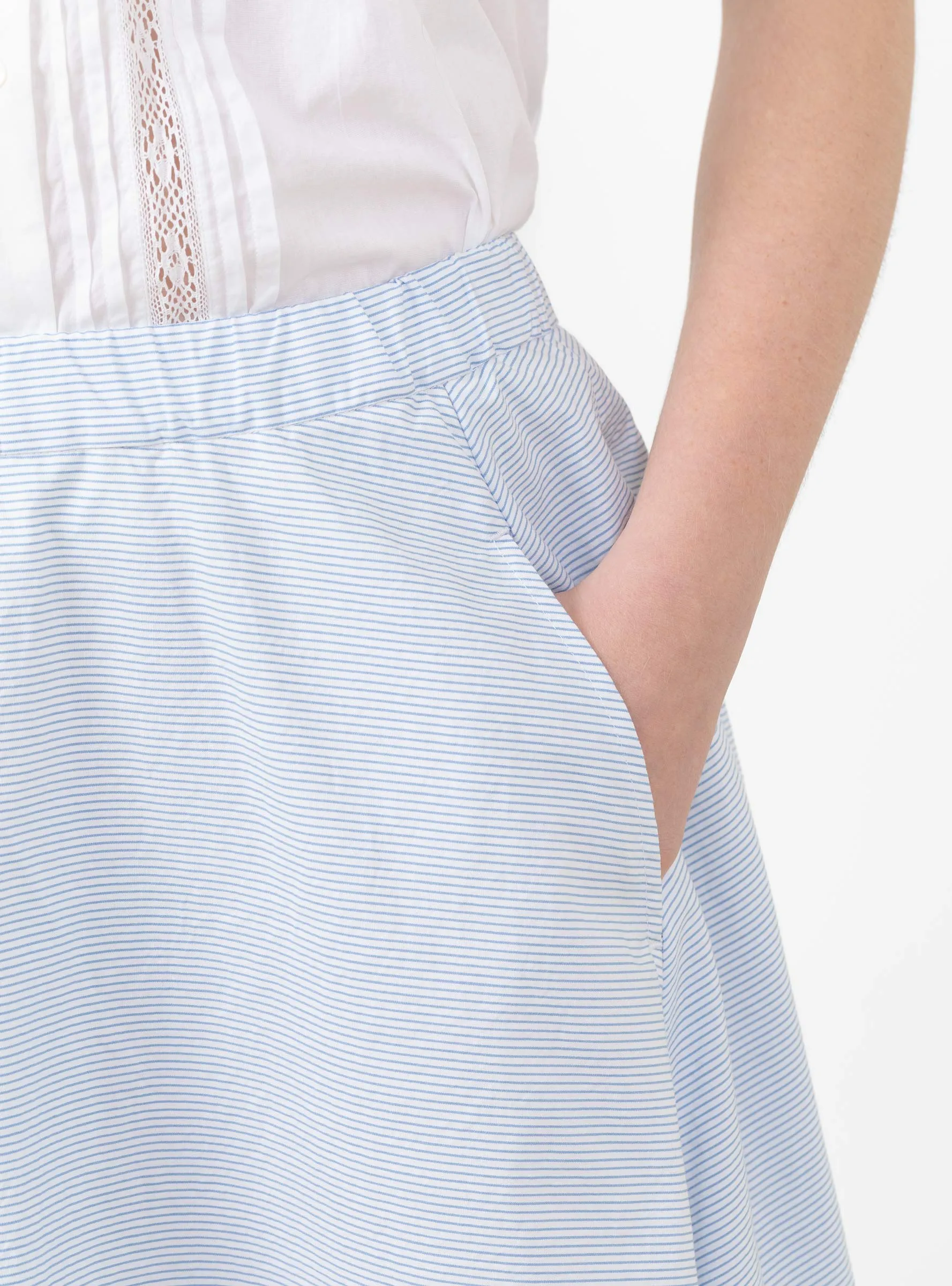 Stripe Circular Skirt Sax