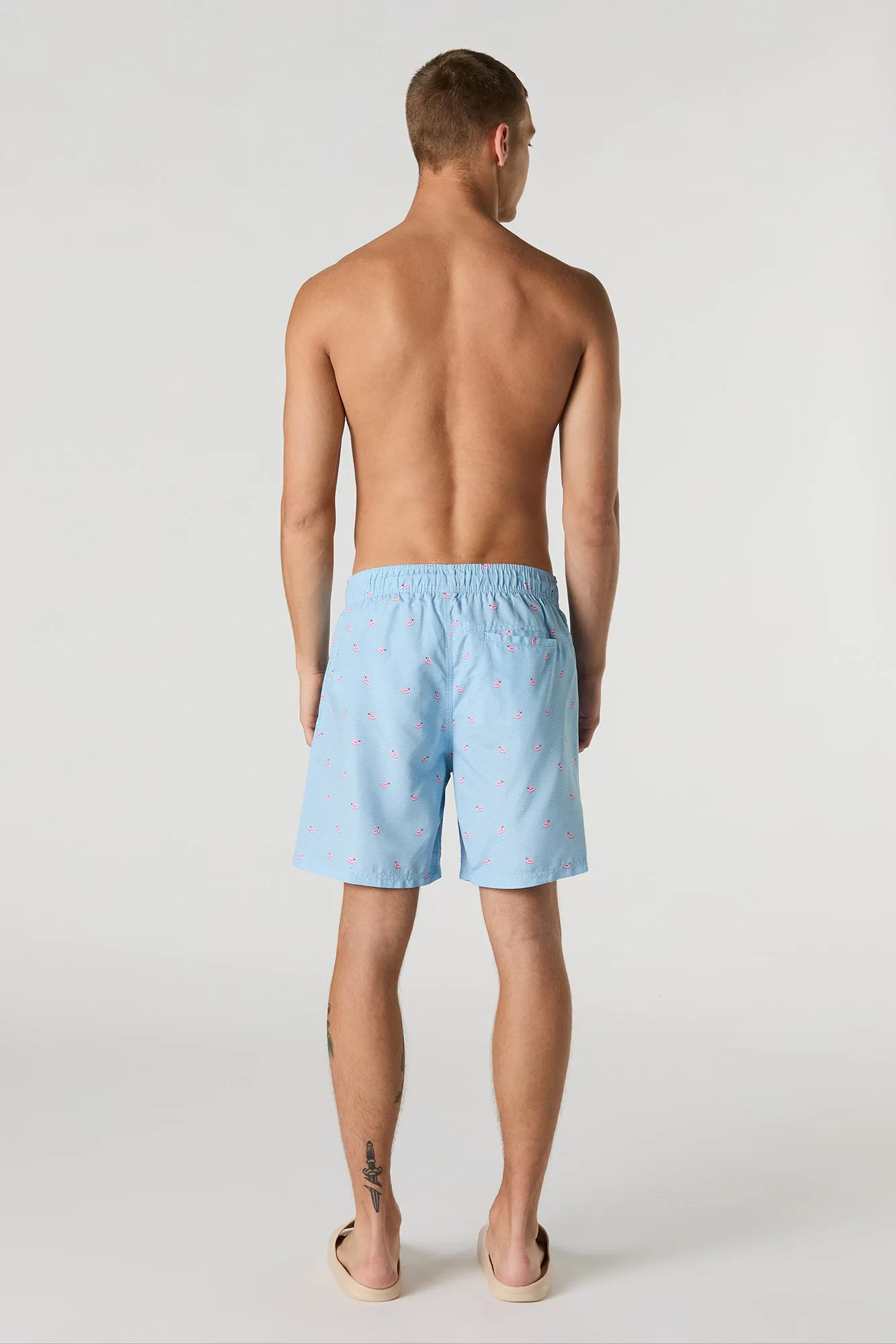 Summer Print Drawstring Swim Short