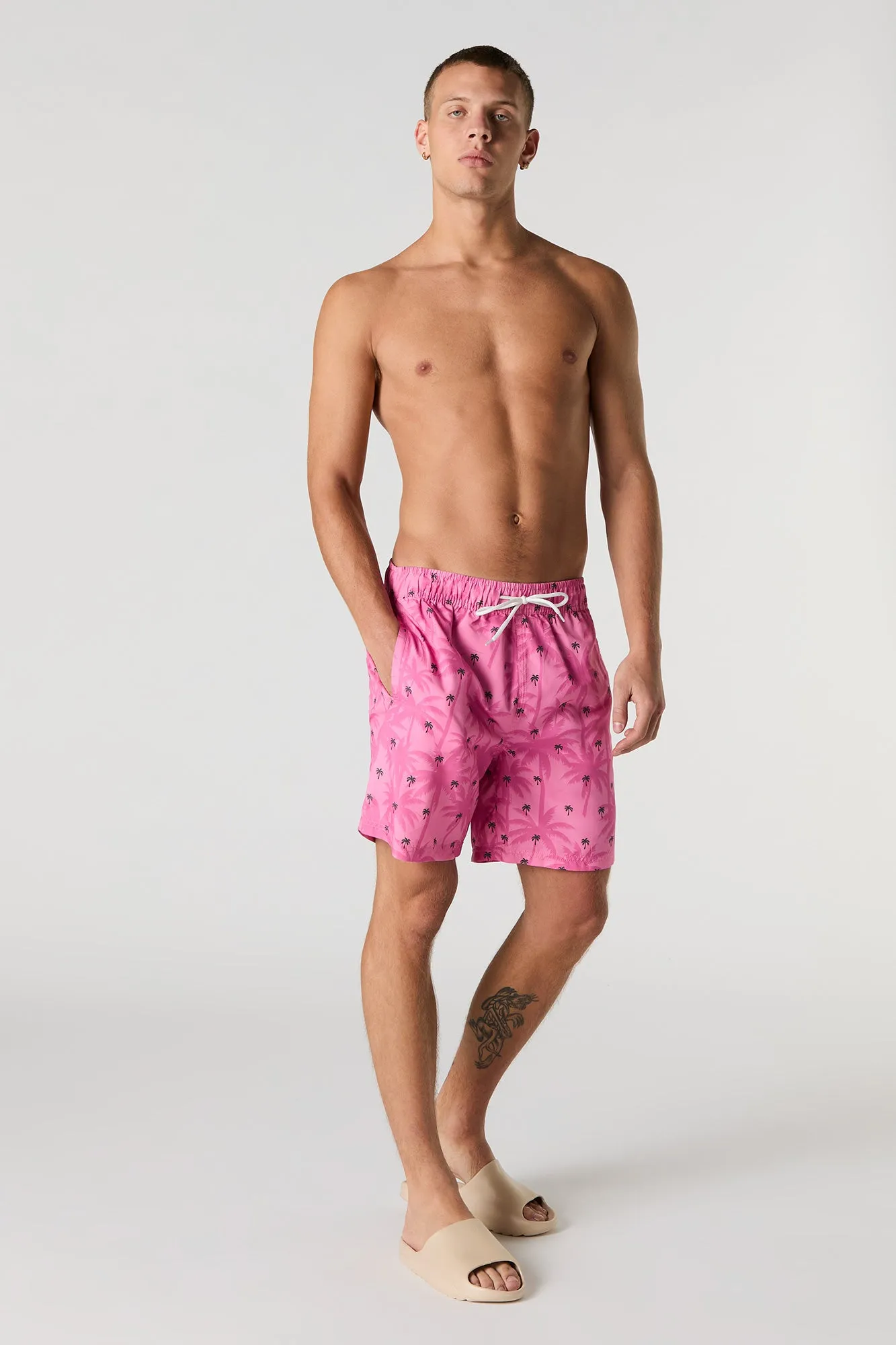 Summer Print Drawstring Swim Short