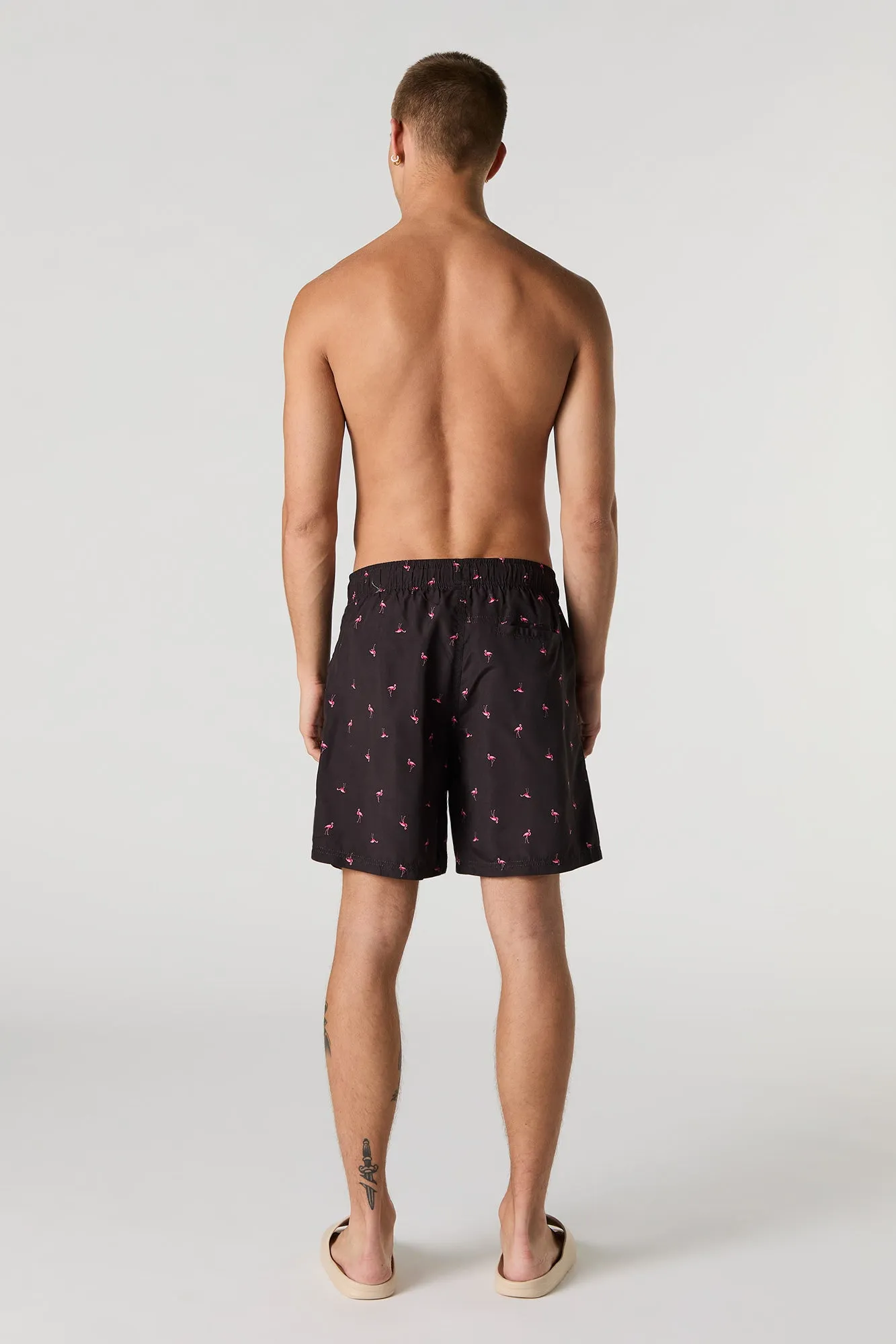 Summer Print Drawstring Swim Short