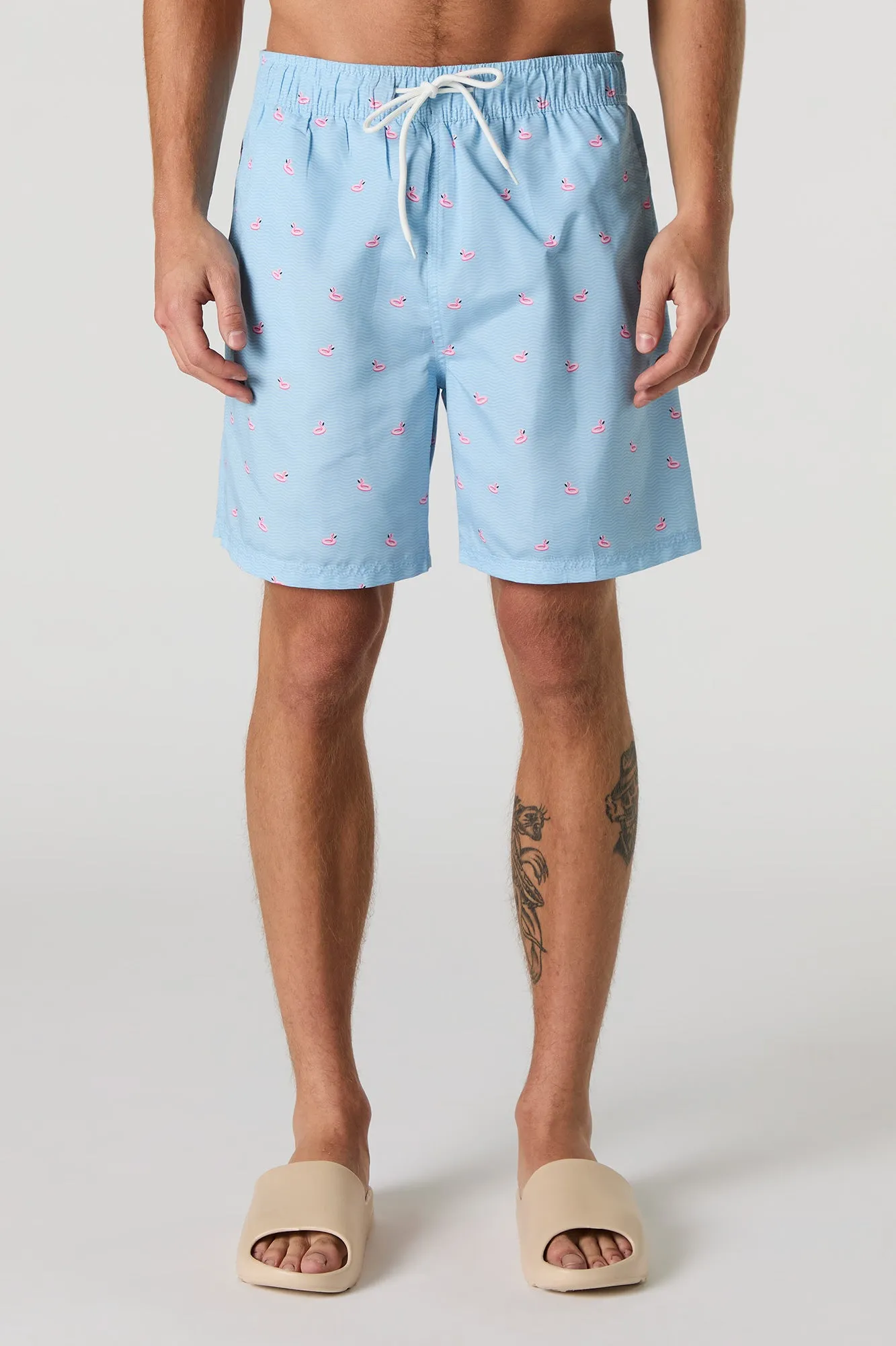 Summer Print Drawstring Swim Short