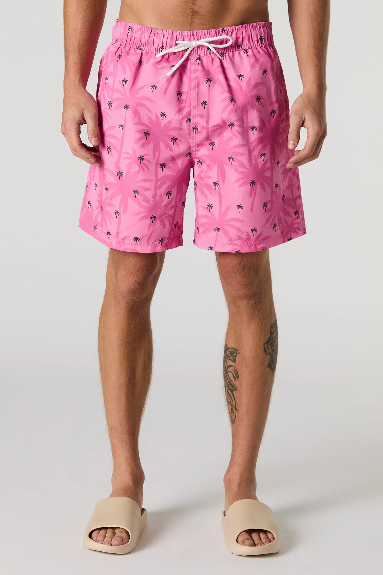 Summer Print Drawstring Swim Short