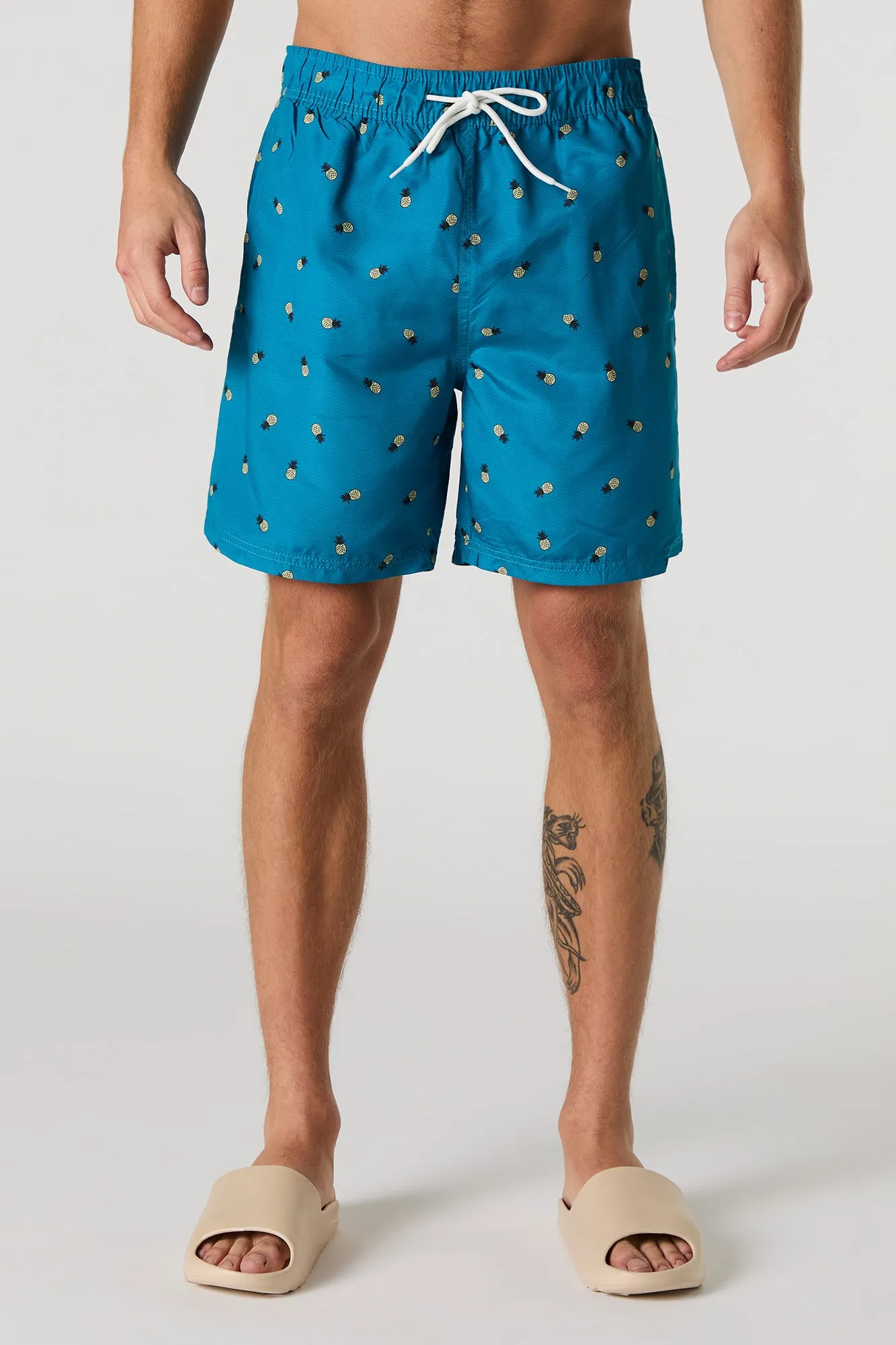 Summer Print Drawstring Swim Short