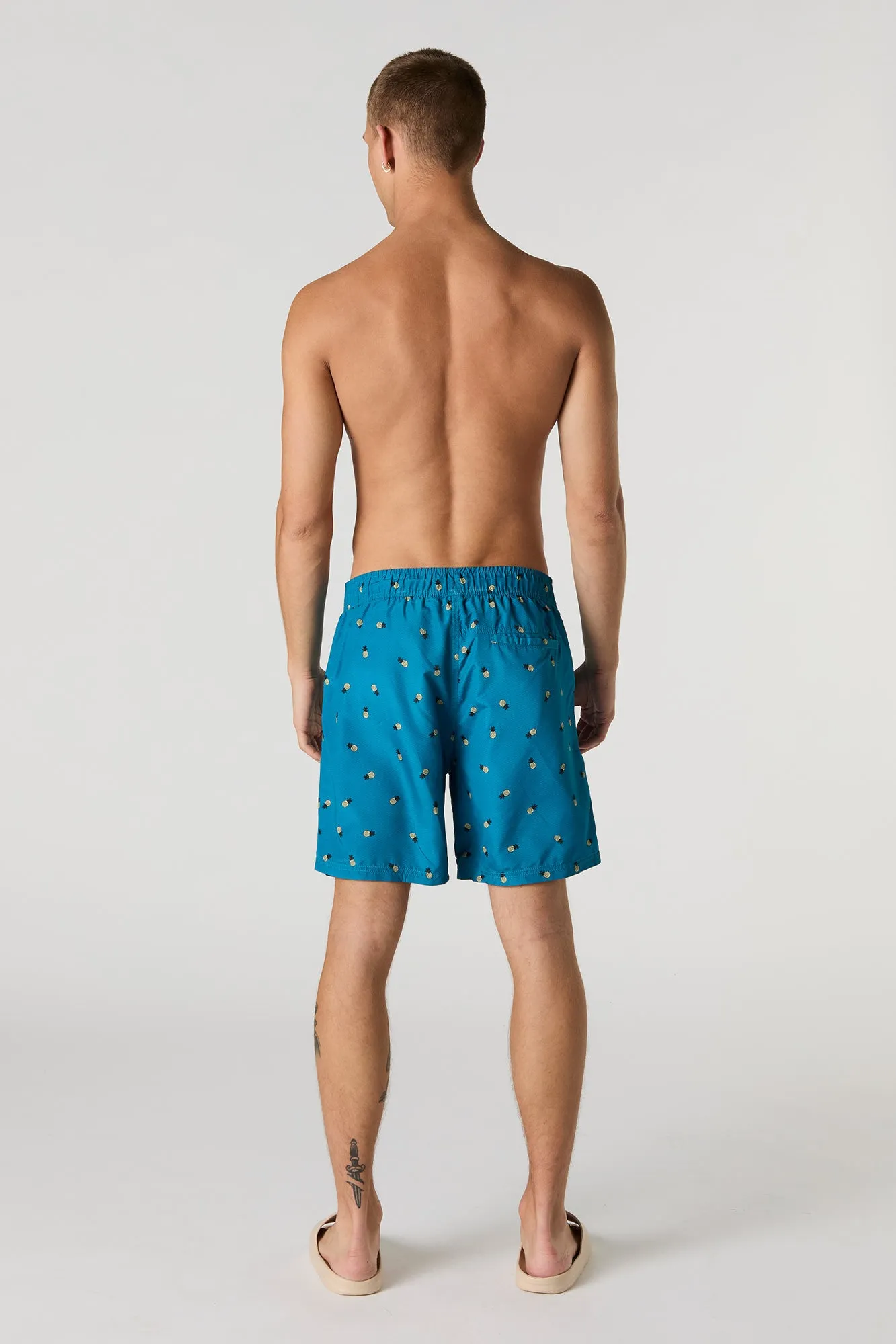 Summer Print Drawstring Swim Short