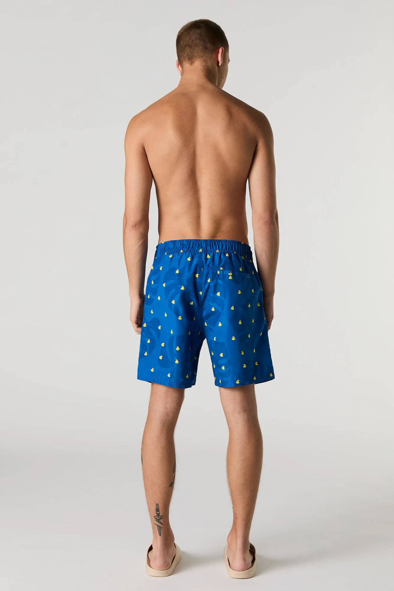 Summer Print Drawstring Swim Short