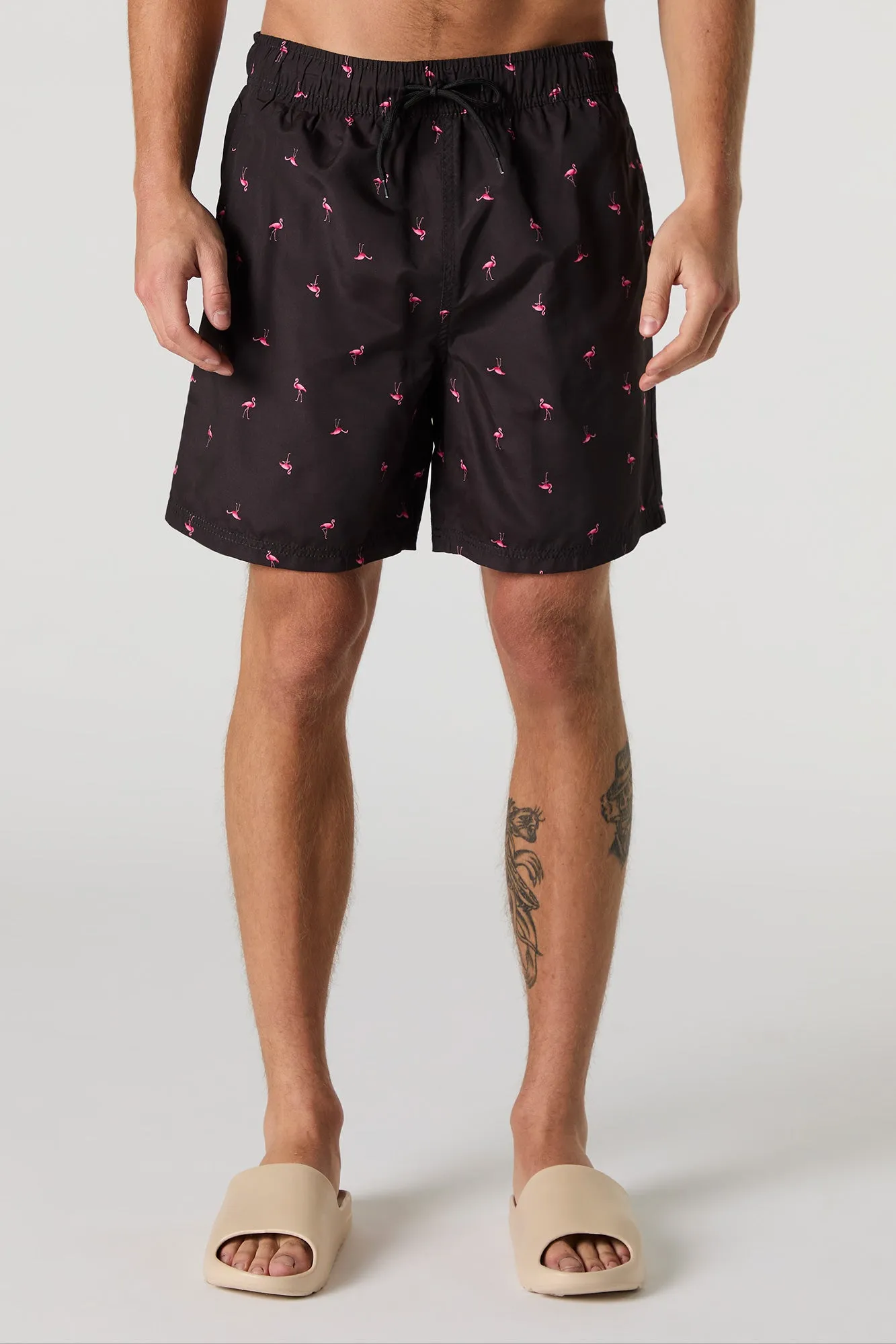 Summer Print Drawstring Swim Short