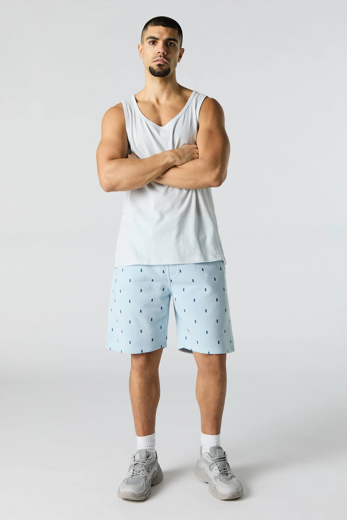 Summer Print Fleece Longline Short