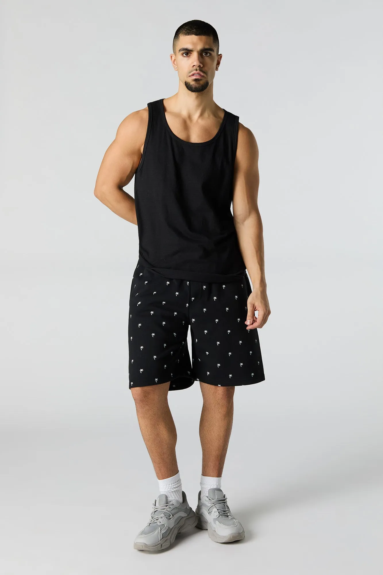 Summer Print Fleece Longline Short