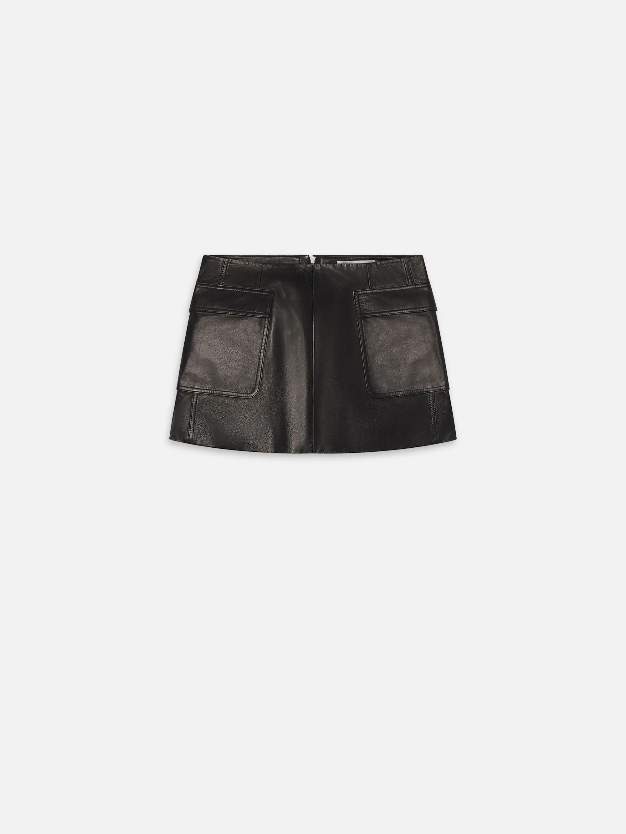The Leather Cargo Skirt -- Black