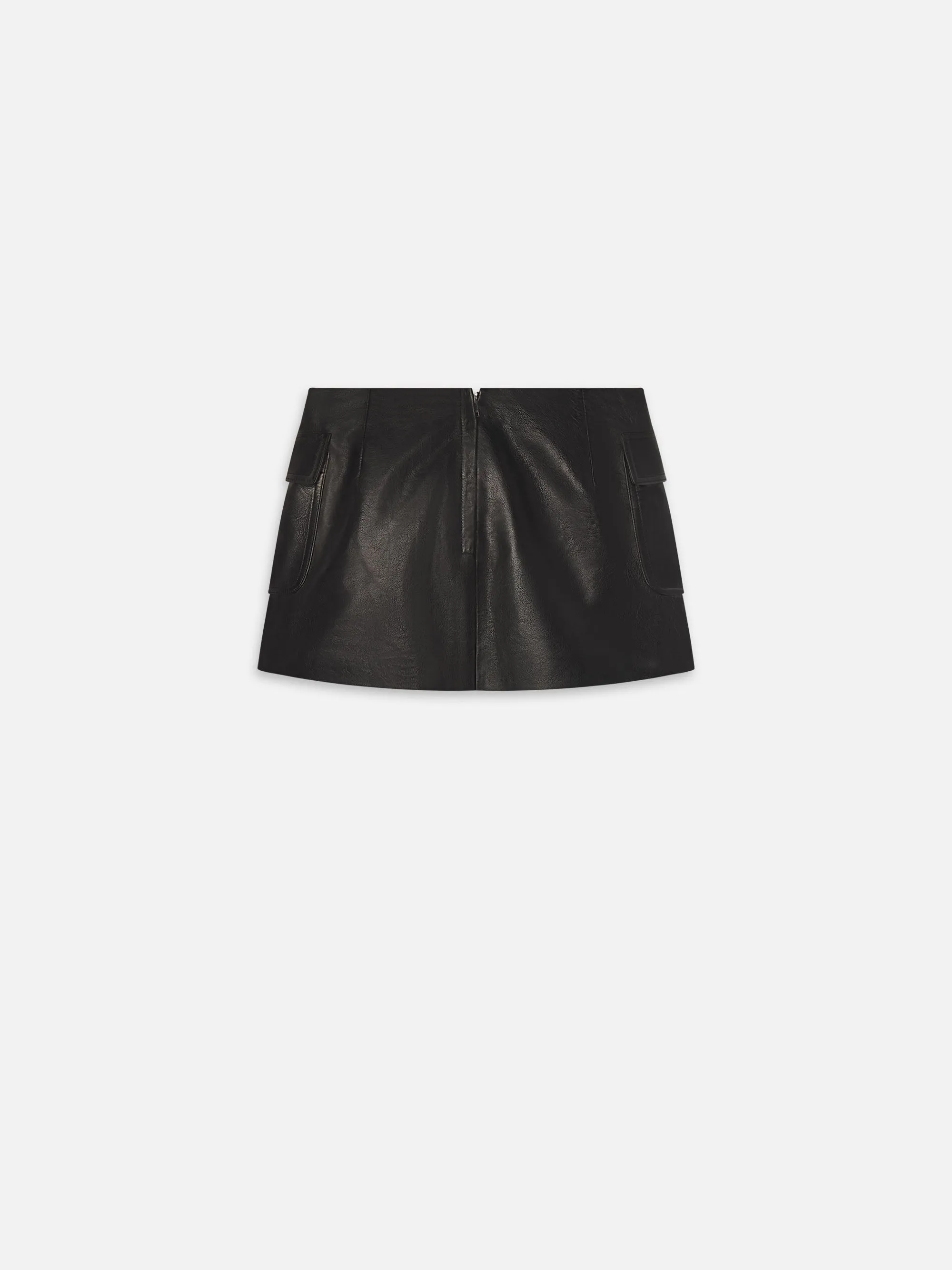 The Leather Cargo Skirt -- Black