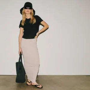 Tubular Rib Pencil Skirt - Faint