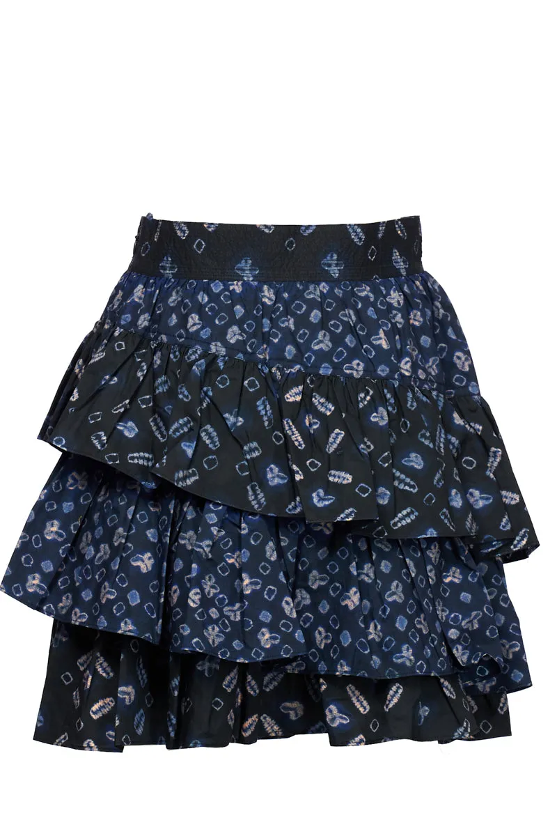 Ulla Johnson All-Over Graphic Print Ruffled Skirt