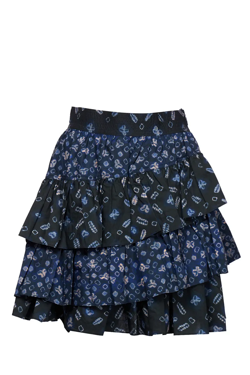 Ulla Johnson All-Over Graphic Print Ruffled Skirt