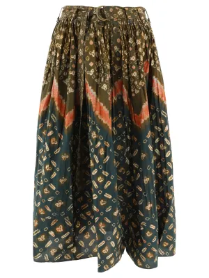 Ulla Johnson Allover Graphic Printed High Waist Skirt