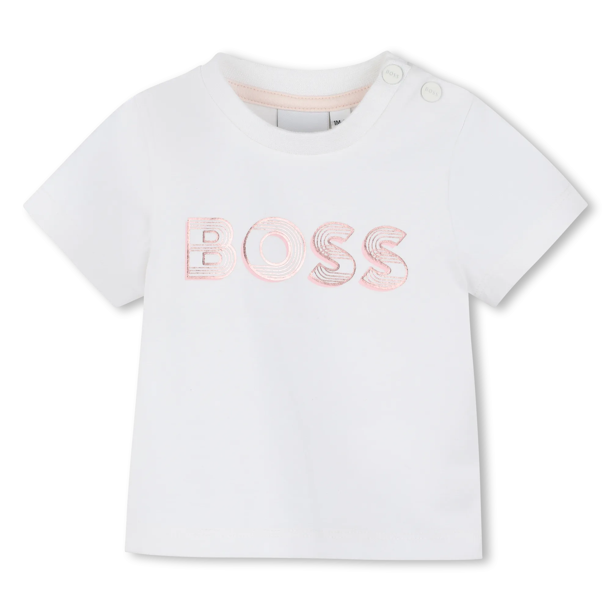 White Shirt Pink Logo T-Shirt
