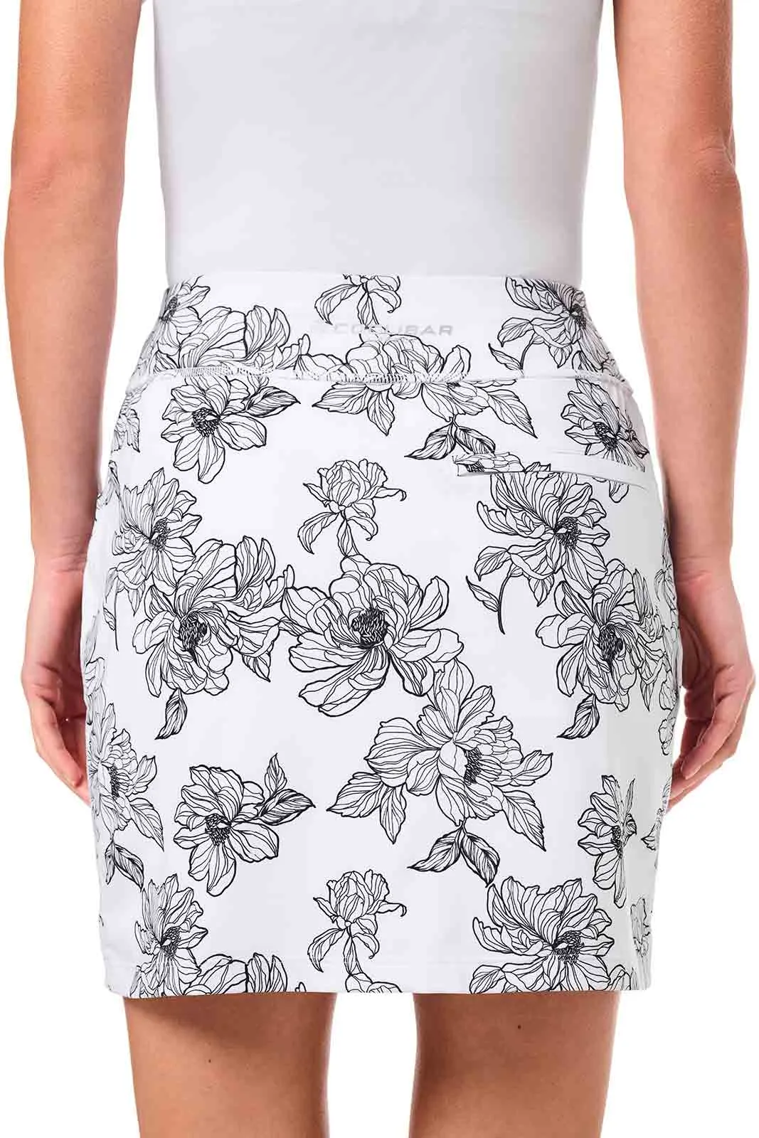 Women's Corta Performance Skort | White/Black Perfect Peony