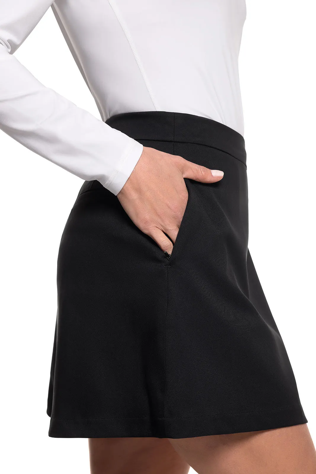 Women's Pin High Short Golf Skort | Black