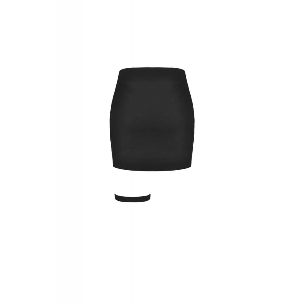 Women's Punk Black&White Side Irregular Short Skirts