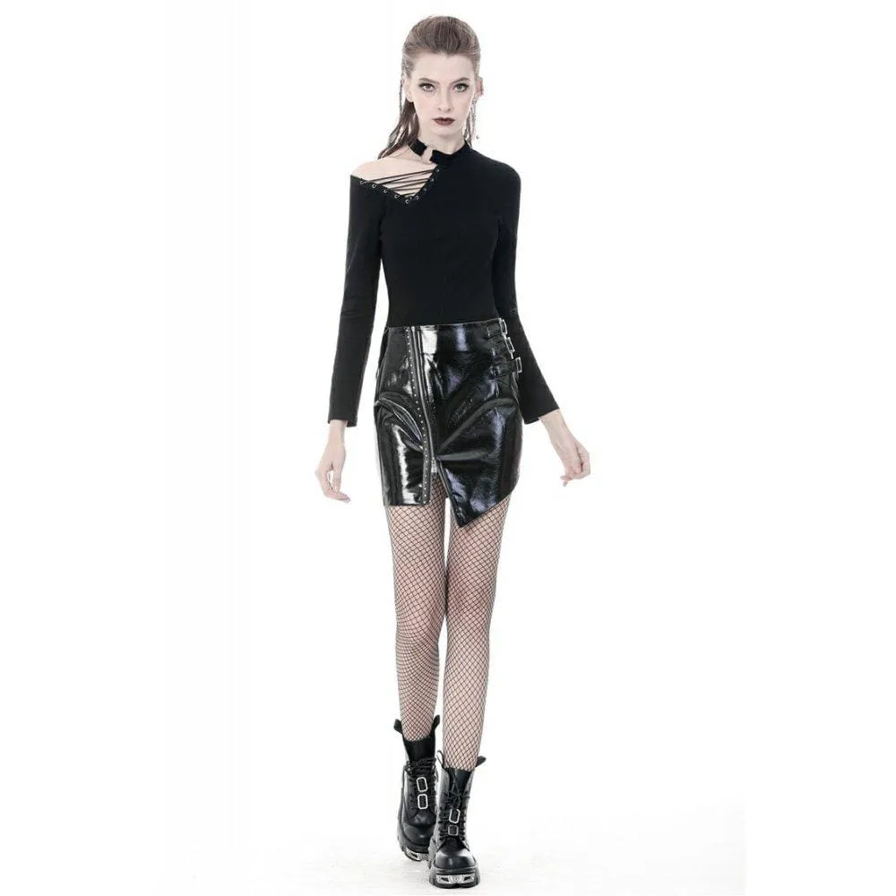 Women's Punk Shining Irregular PU Short Butt-hugging Skirts