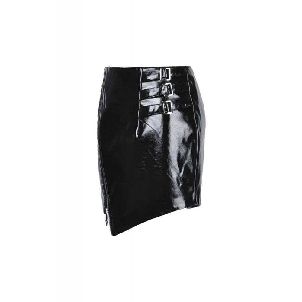 Women's Punk Shining Irregular PU Short Butt-hugging Skirts
