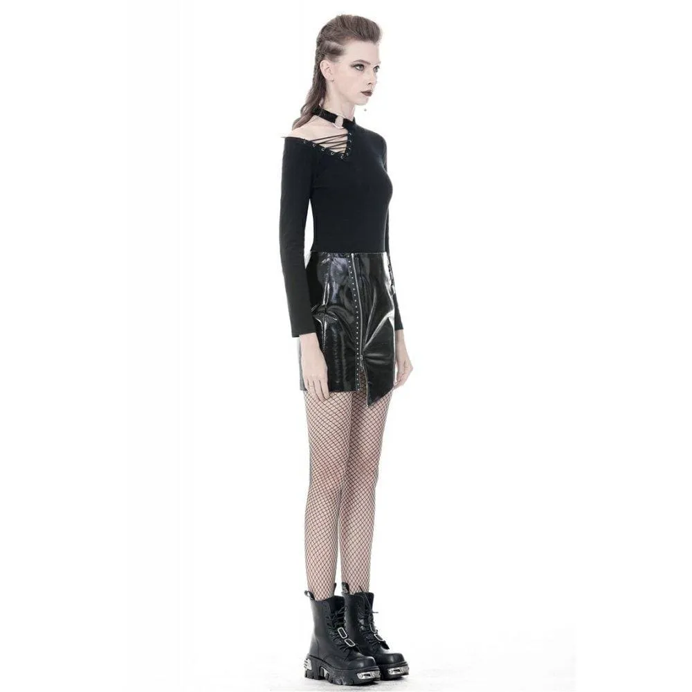 Women's Punk Shining Irregular PU Short Butt-hugging Skirts