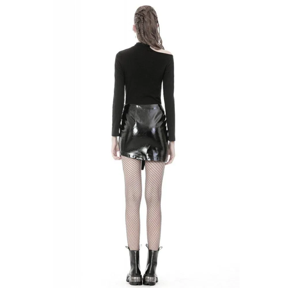 Women's Punk Shining Irregular PU Short Butt-hugging Skirts