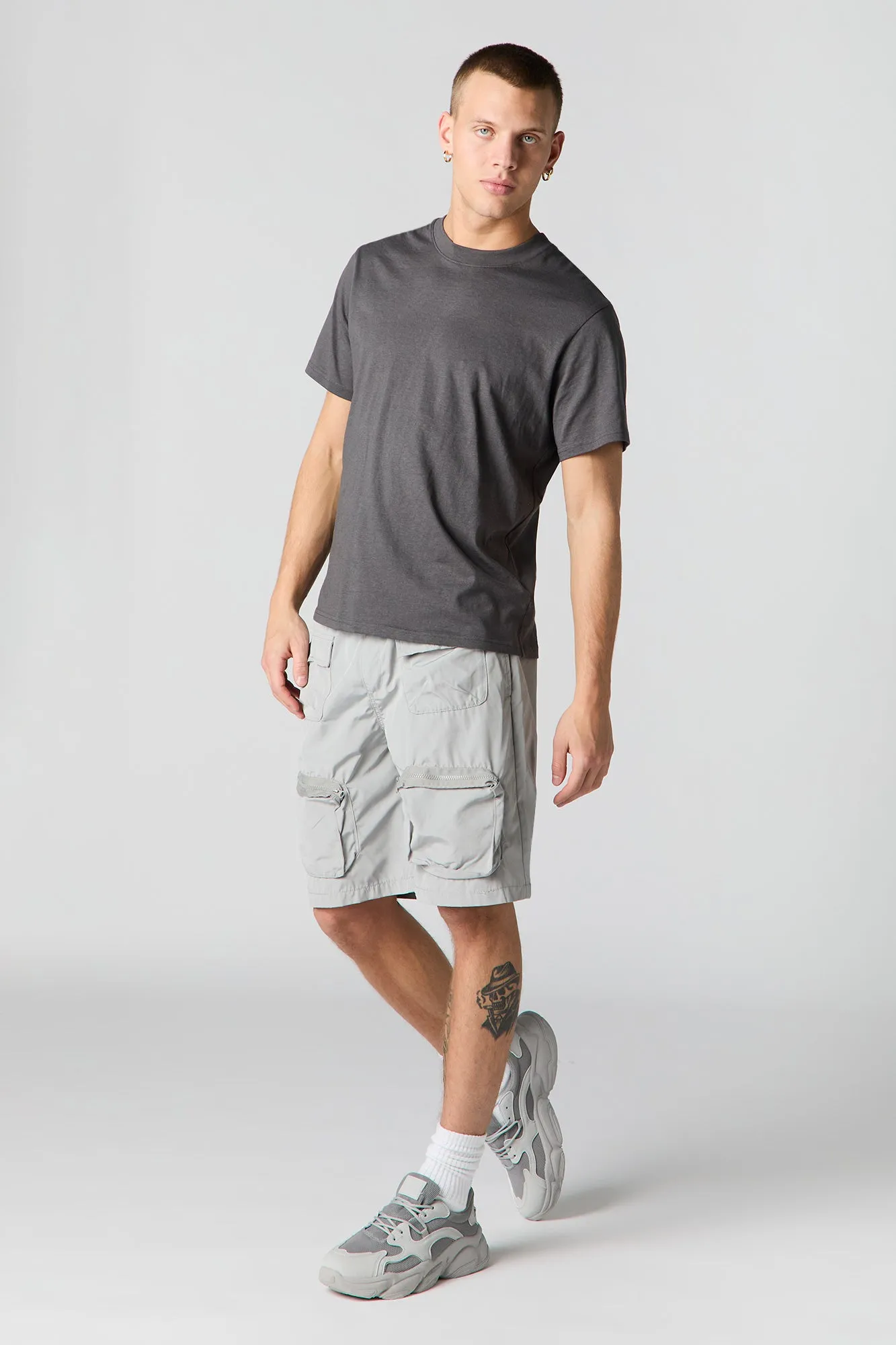 Zipper Pocket Drawstring Cargo Short